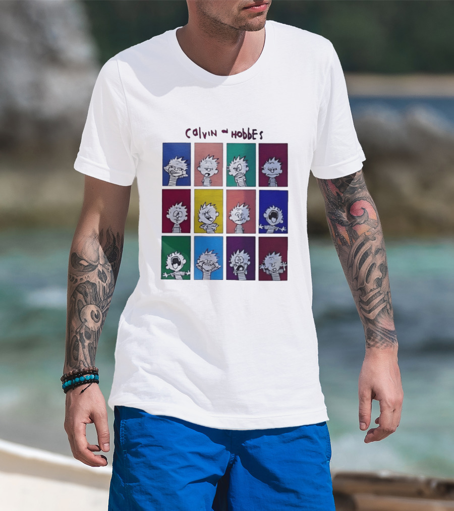 Calvin And Hobbes MoMa Pop Art Expression Panels T-Shirt