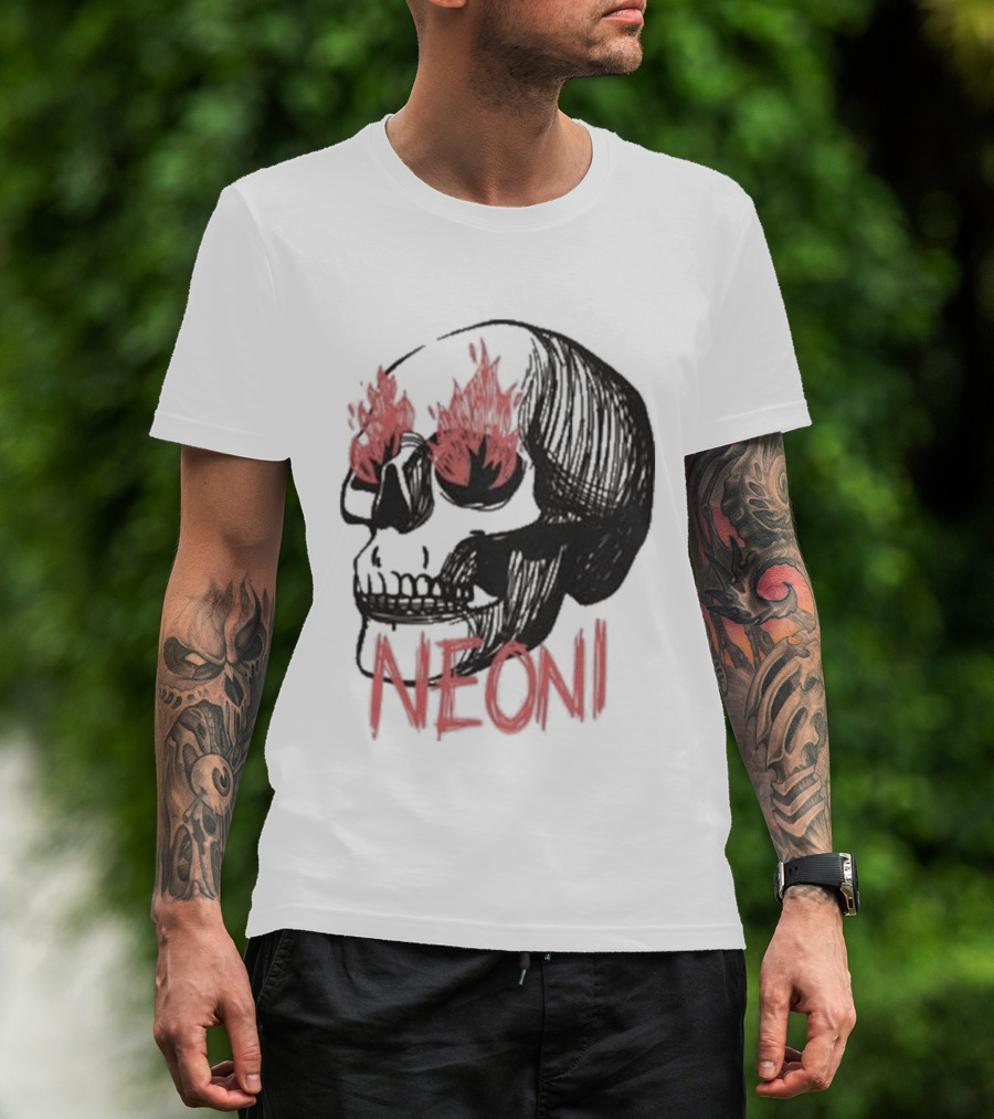 Fire Eyed Skull Neoni T-Shirt