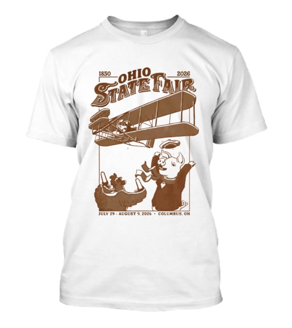Ohio State Fair 1850 2026 July 29 August 9 Columbus Airplane And Animals T-Shirt