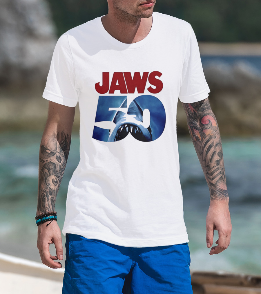 Jaws 50th Anniversary Shark Attack Celebration T-Shirt