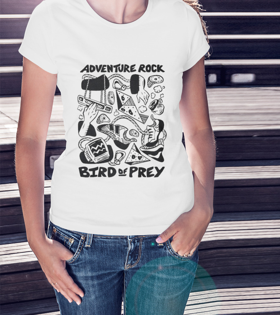 Adventure Rock Bird Of Prey Pizza Retro Adventure T-Shirt