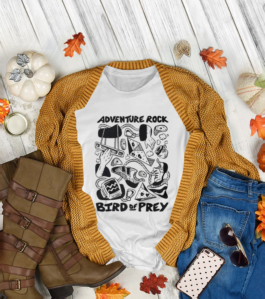 Adventure Rock Bird of Prey Pizza Retro Adventure T-Shirt