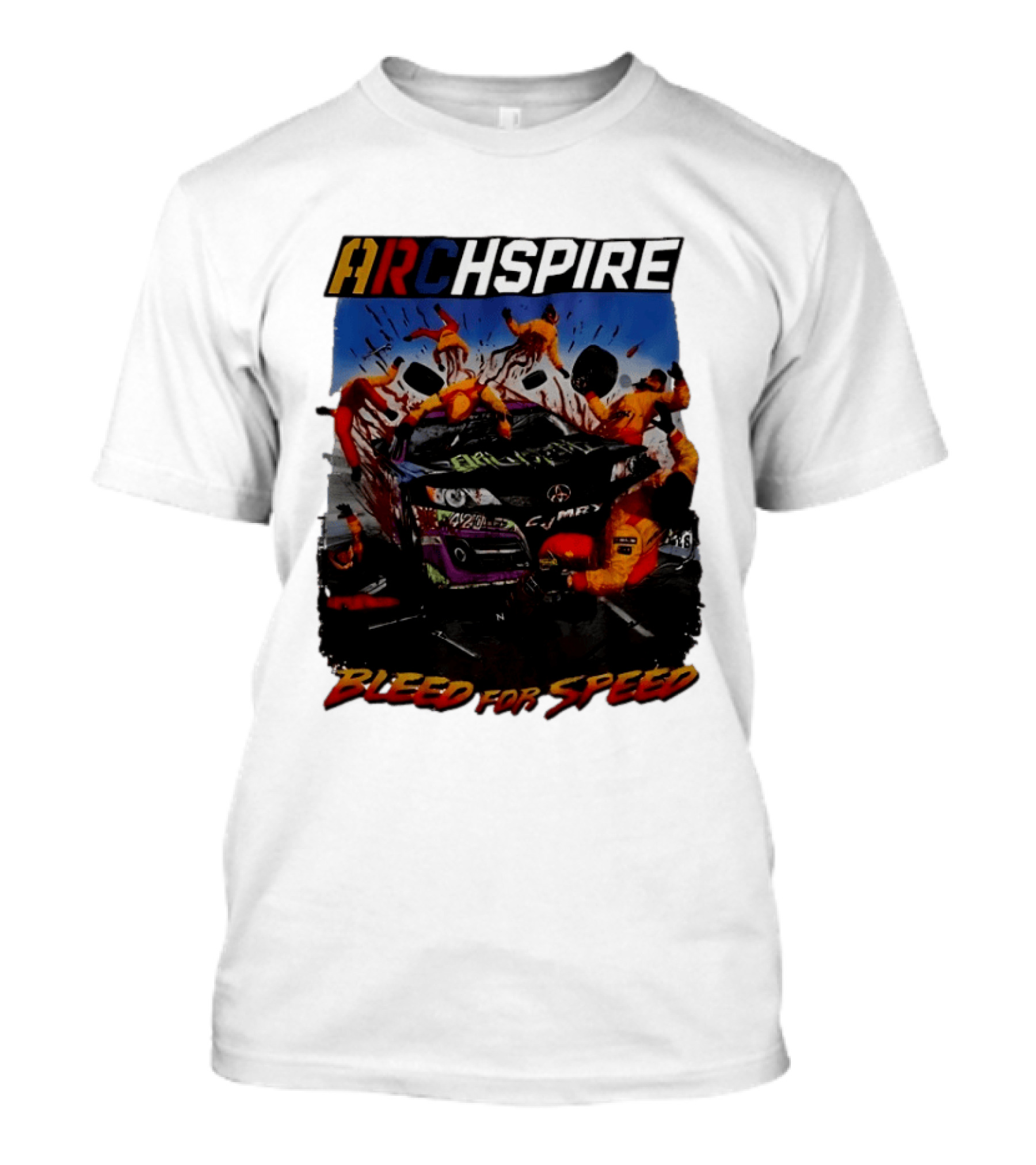 Archspire Bleed For Speed Racing Chaos With Pit Crew Action T-Shirt