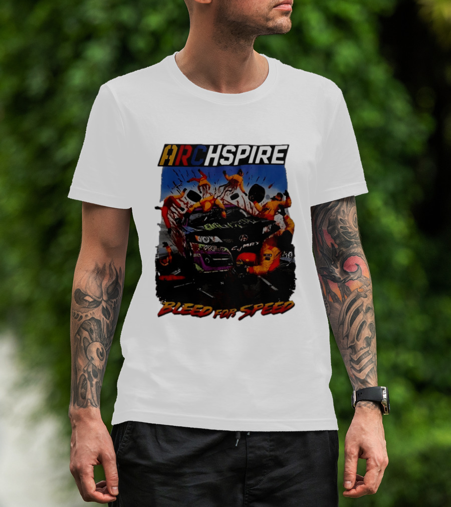 Archspire Bleed For Speed Racing Chaos With Pit Crew Action T-Shirt