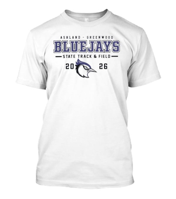 Ashland Greenwood Bluejays 2026 State Track Field Blue Jay Head T-Shirt