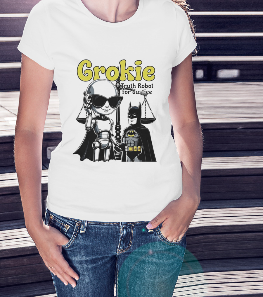 Grokie Batman Truth Robot For Justice Scales T-Shirt