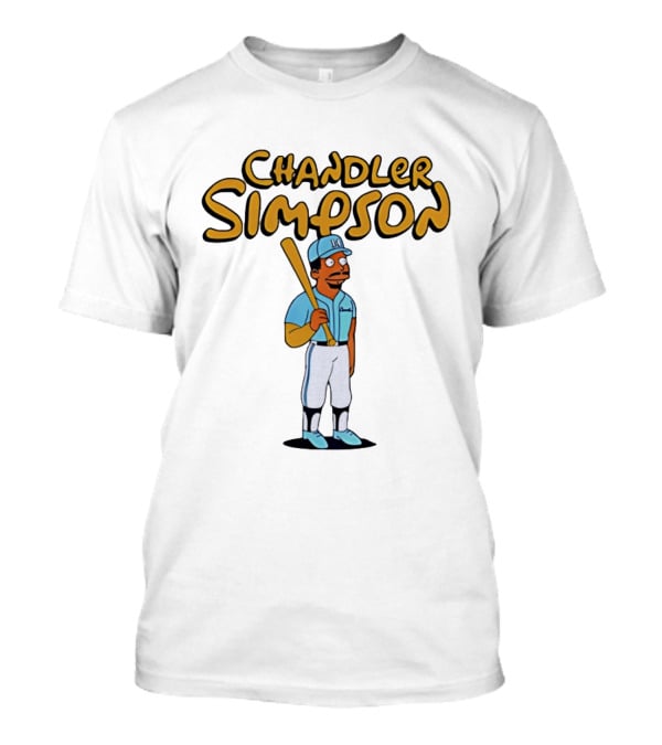 Chandler Simpson Baseball Bat Character In Blue Uniform T-Shirt