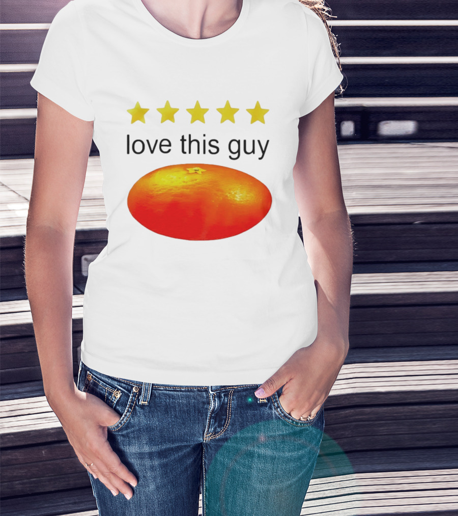 Five Yellow Stars Love This Guy Orange T-Shirt