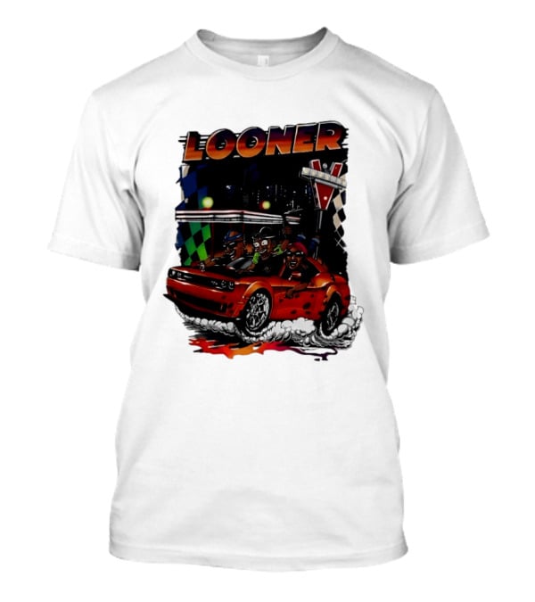 Looner Cartoon Car Race Adventure T-Shirt