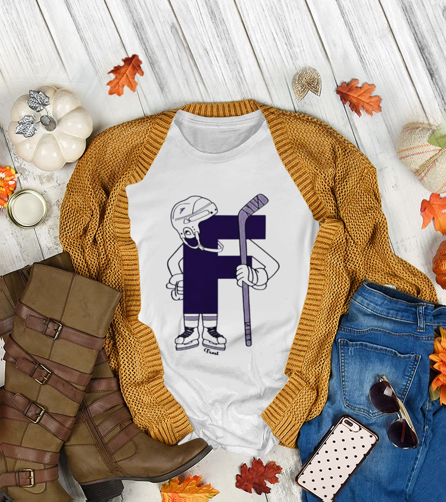 Minnesota Frost Hockey Character with Stick and Helmet T-Shirt