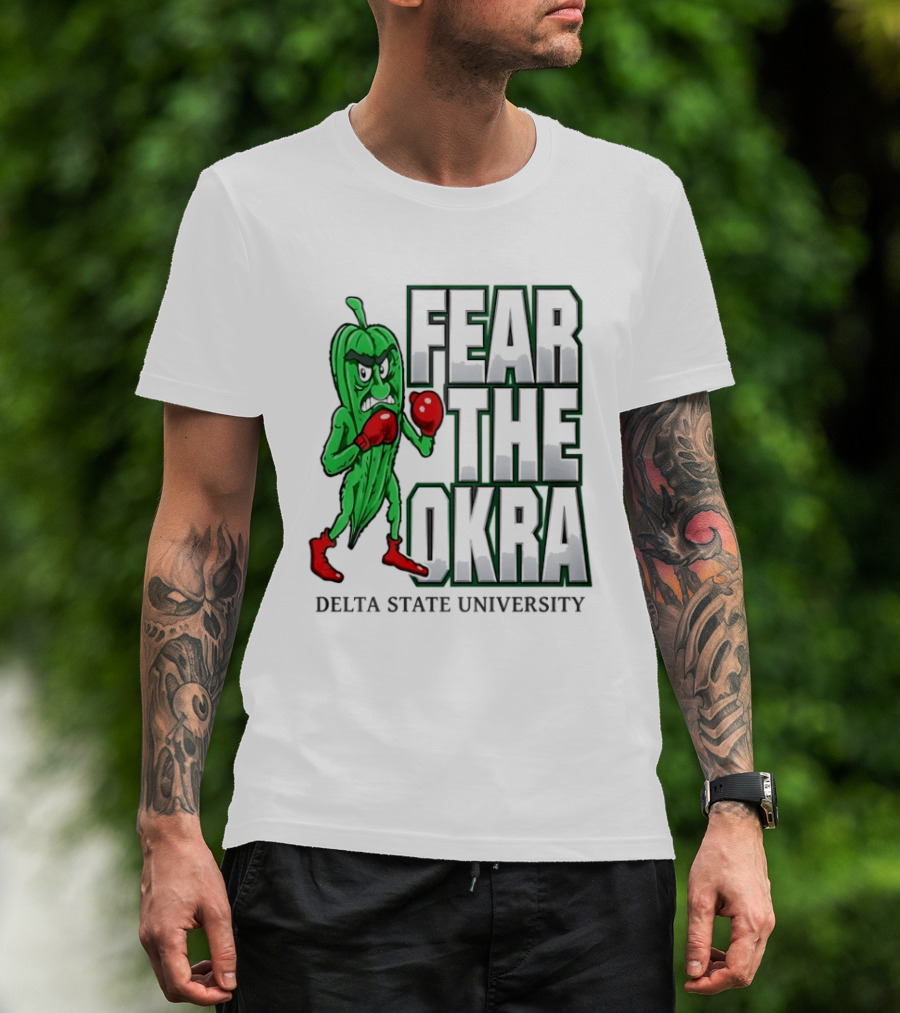 Fear The Okra Delta State University Boxing Okra T-Shirt