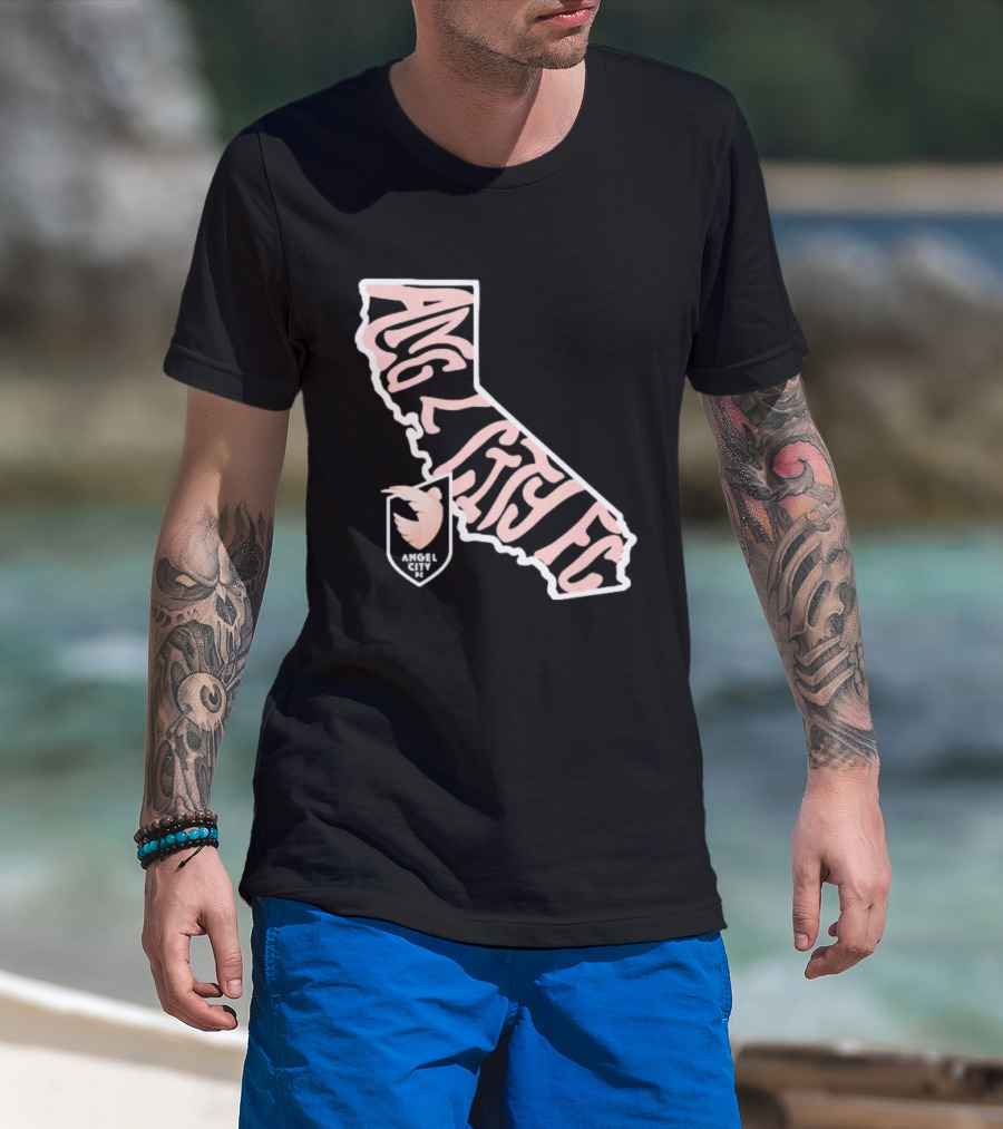 Angel City FC Groovy California Map T-Shirt