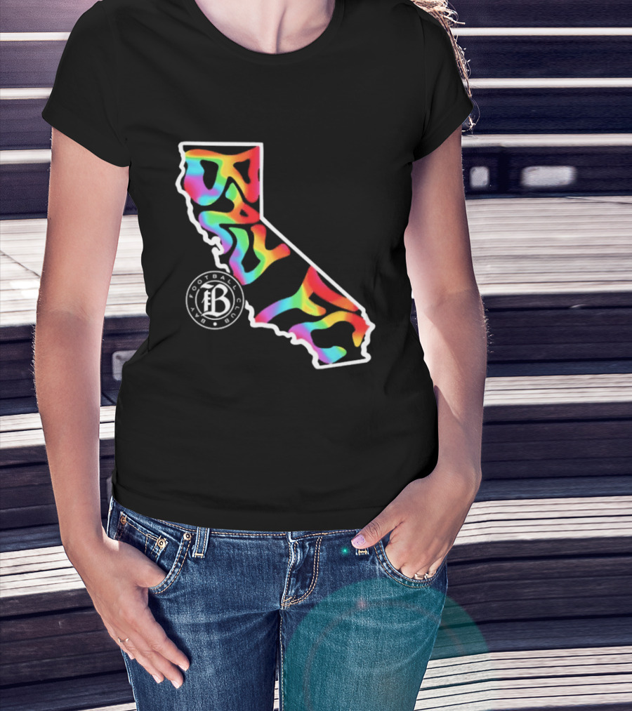 Bay FC Groovy Pride California Football Club Rainbow T-Shirt