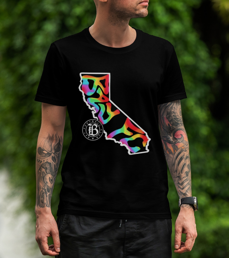 Bay FC Groovy Pride California Football Club Rainbow T-Shirt