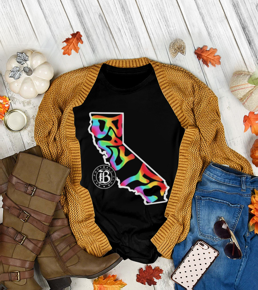 Bay FC Groovy Pride California Football Club Rainbow T-Shirt