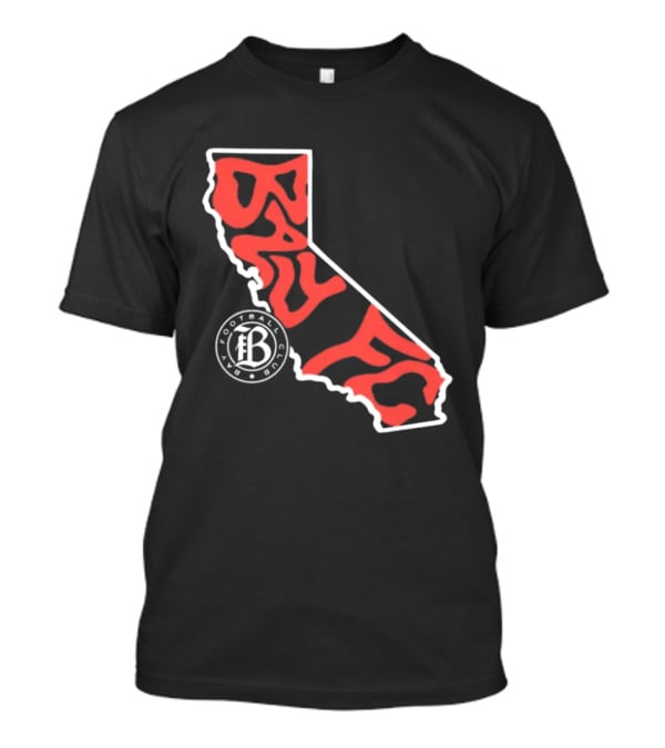 Bay FC Groovy Text California State Map Football Club T-Shirt