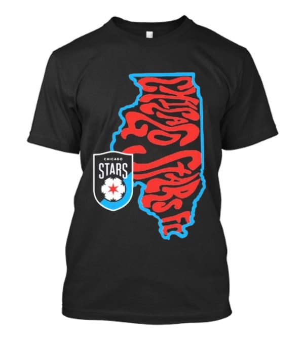 Chicago Stars FC Groovy Team State Illinois Map T-Shirt