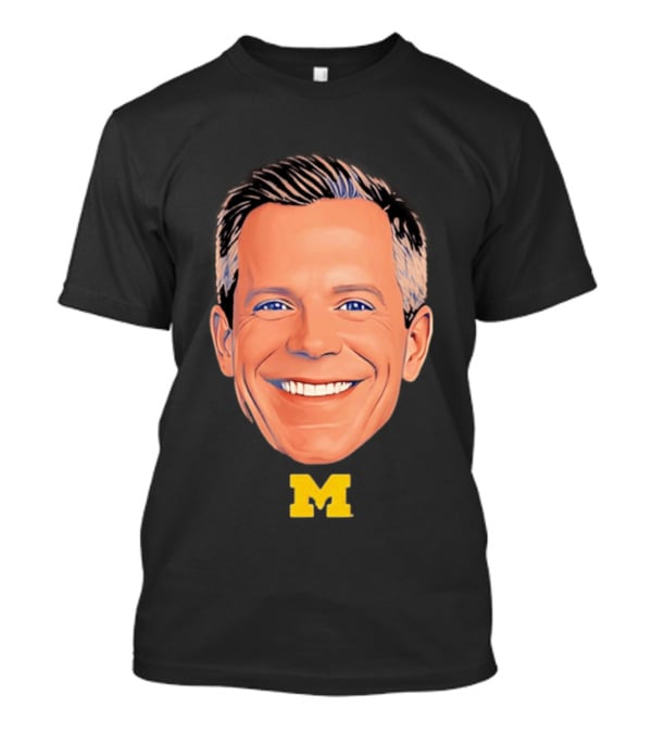Dusty May Big Face Michigan Wolverines M Yellow T-Shirt
