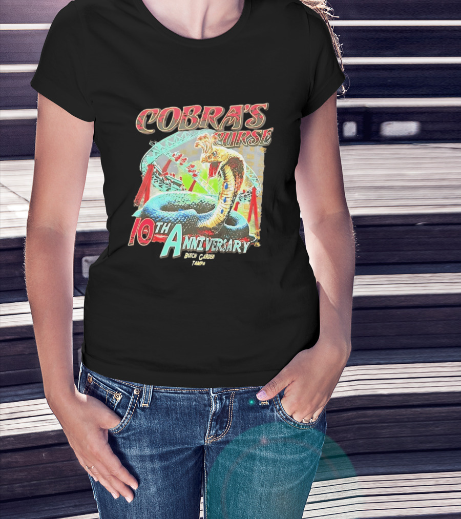 Cobra's Curse 10th Anniversary Busch Gardens Tampa Roller Celebration T-Shirt