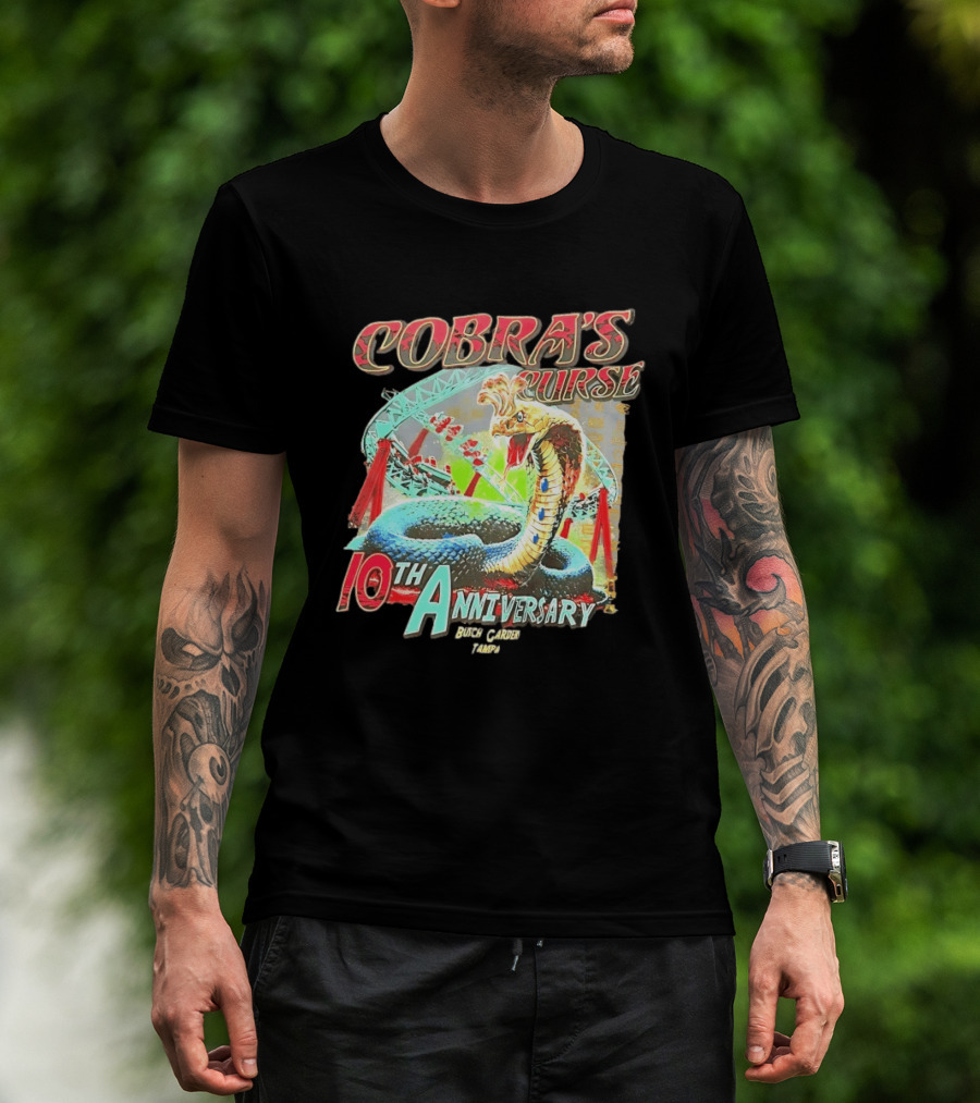 Cobra's Curse 10th Anniversary Busch Gardens Tampa Roller Celebration T-Shirt