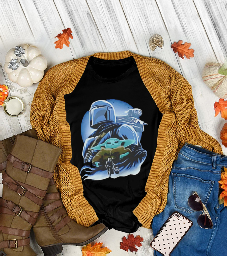 Din Djarin Grogu Mudhorn Clan Star Wars Mandalorian T-Shirt