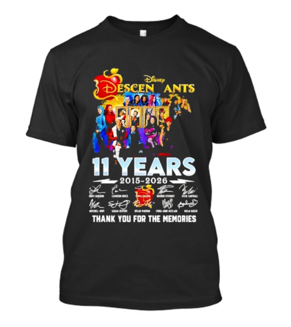 Disney Descendants 11 Years 2015 2026 Thank You For The Memories Signatures T-Shirt