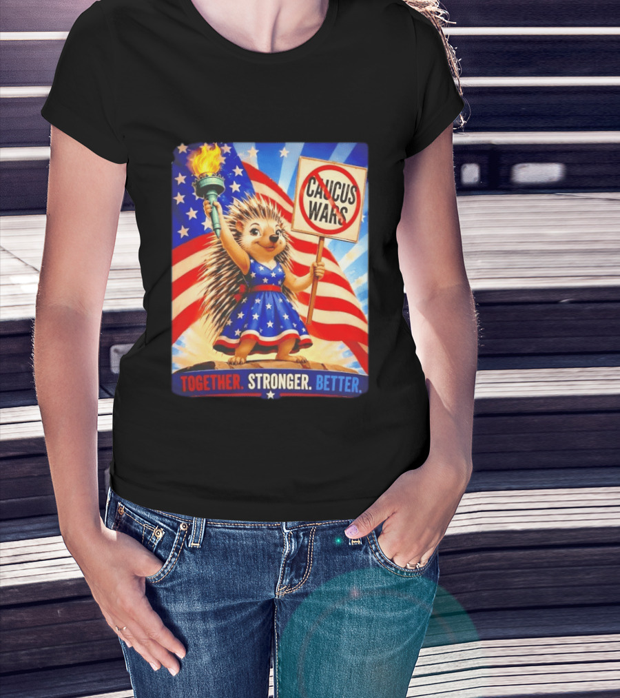 Hedgehog Liberty No Caucus Wars Together Stronger Better T-Shirt