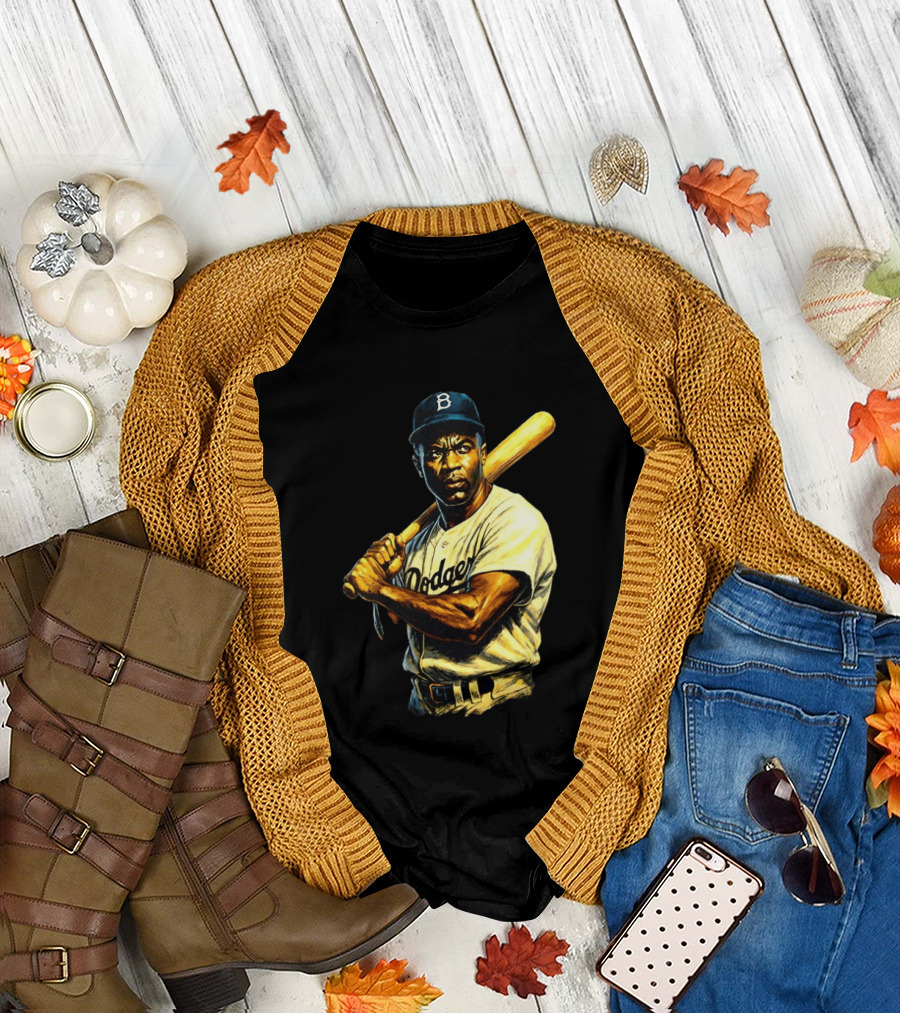 Jackie Robinson Brooklyn Dodgers Baseball Legend T-Shirt