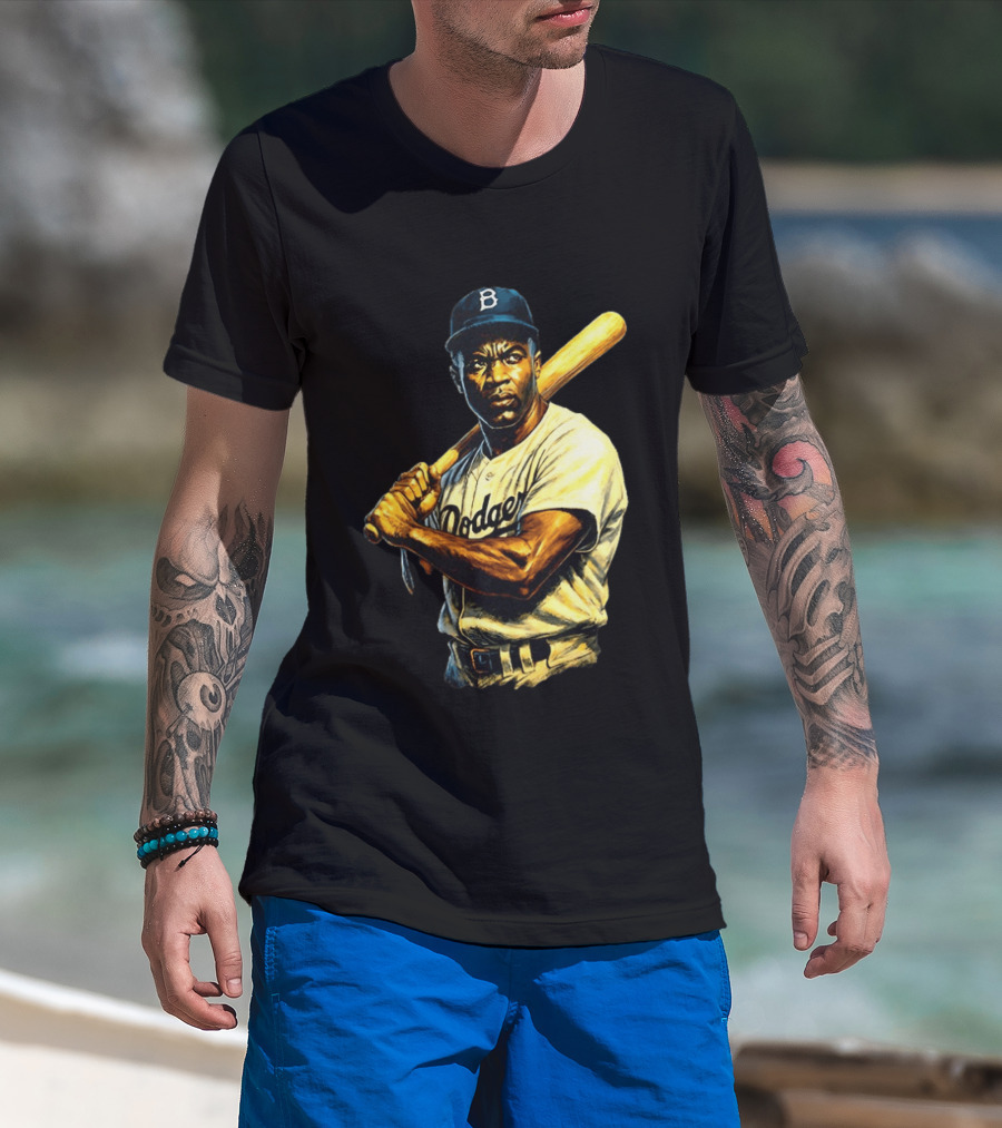 Jackie Robinson Brooklyn Dodgers Baseball Legend T-Shirt
