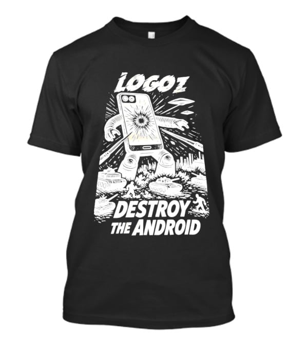 Logoz Destroy The Android Retro Style Comic T-Shirt
