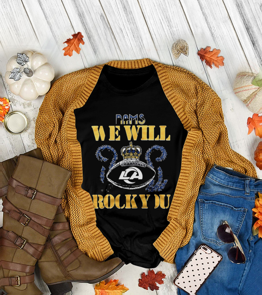 Rams We Will Rock You Crown 2026 LA T-Shirt