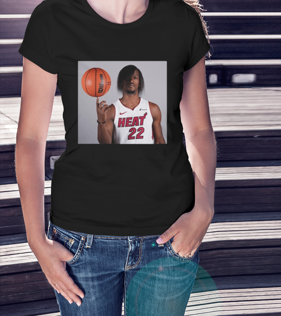 Jimmy Butler Miami Heat 22 Wilson Basketball Nike T-Shirt