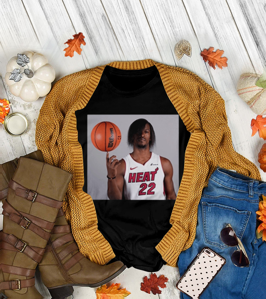 Jimmy Butler Miami Heat 22 Wilson Basketball Nike T-Shirt