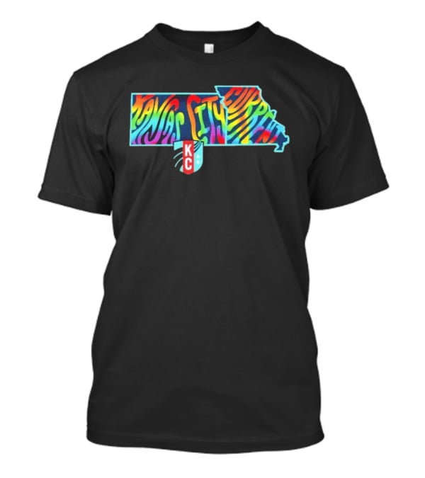 Kansas City Current Groovy Pride State KC Iconic Colorful Map T-Shirt