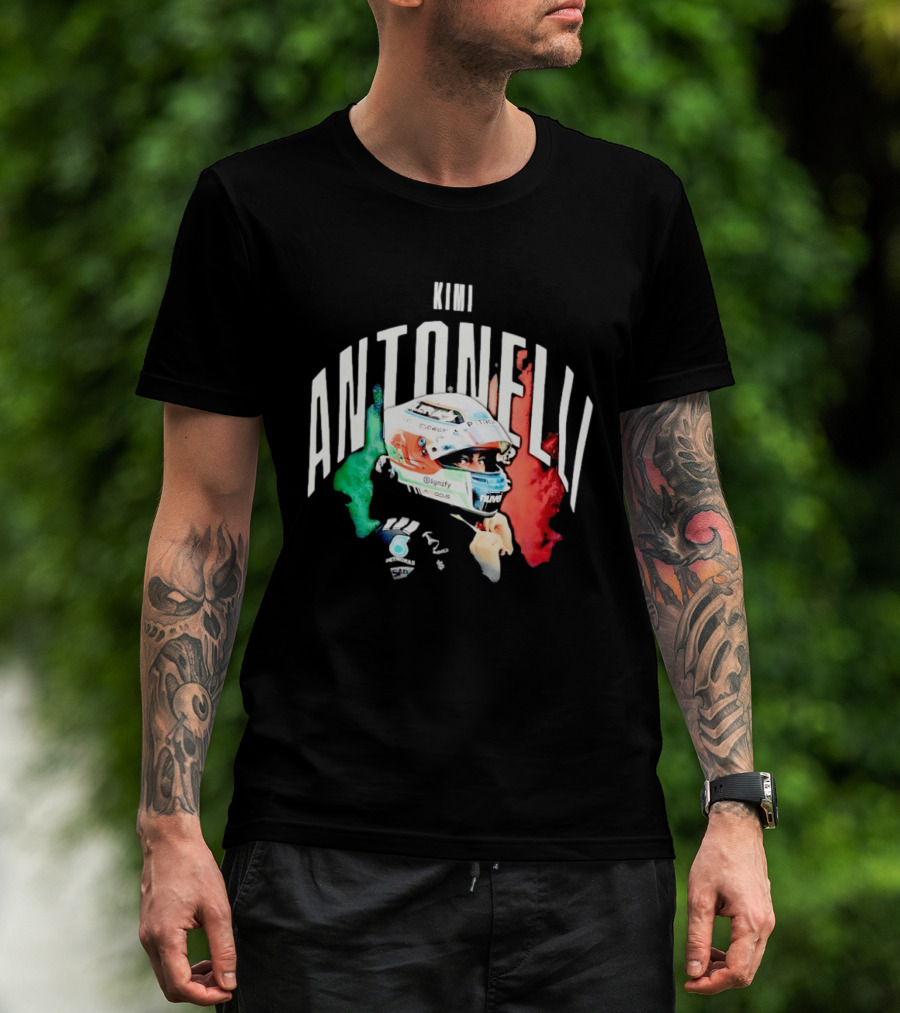 Kimi Antonelli AMG Petronas Formula One Team Racing Helmet Italian Flag T-Shirt