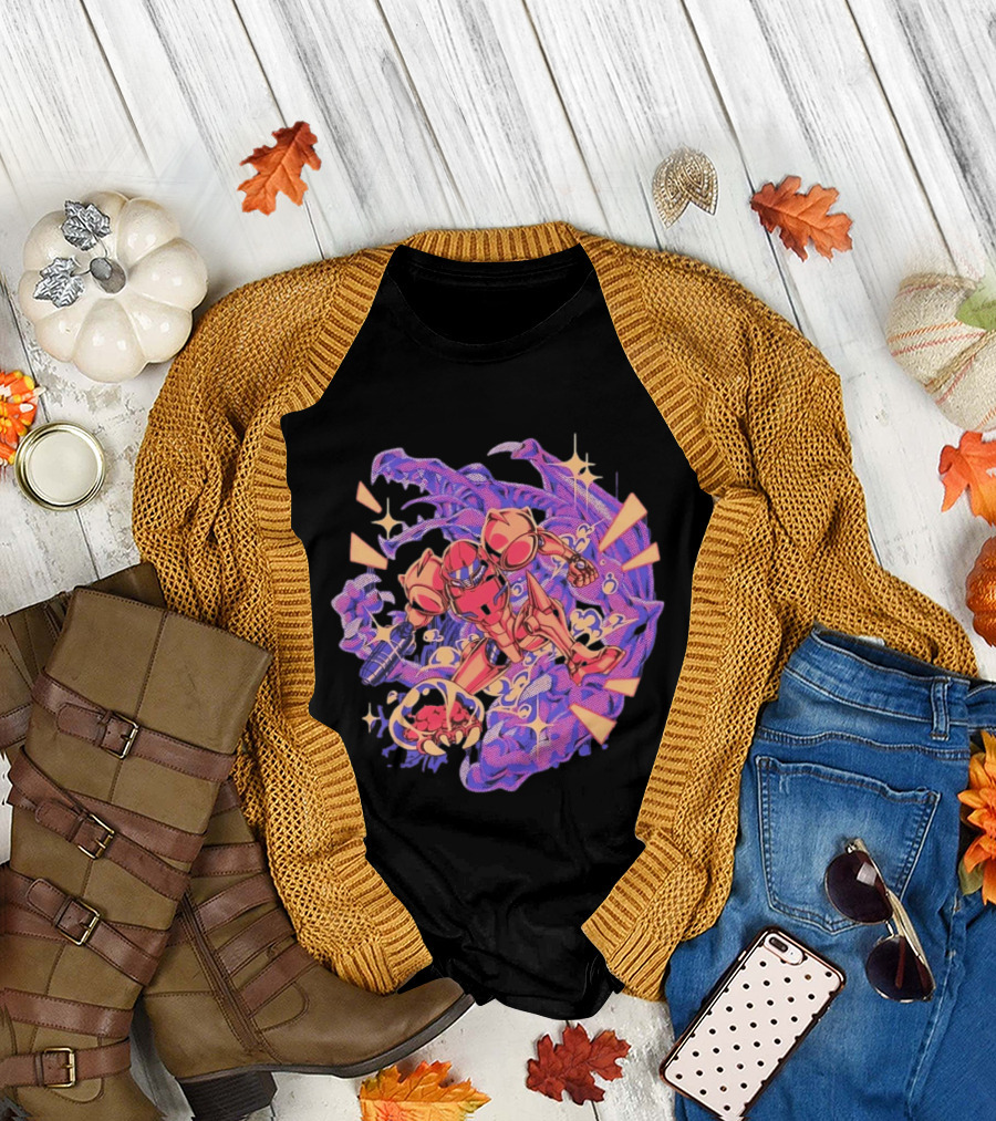 Metroid Samus Aran Versus Ridley Galactic Battle Hunter T-Shirt