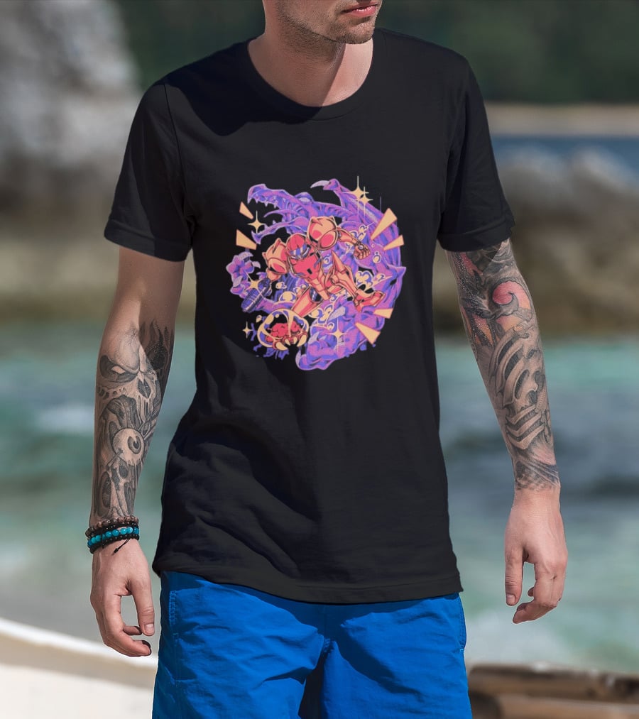 Metroid Samus Aran Versus Ridley Galactic Battle Hunter T-Shirt