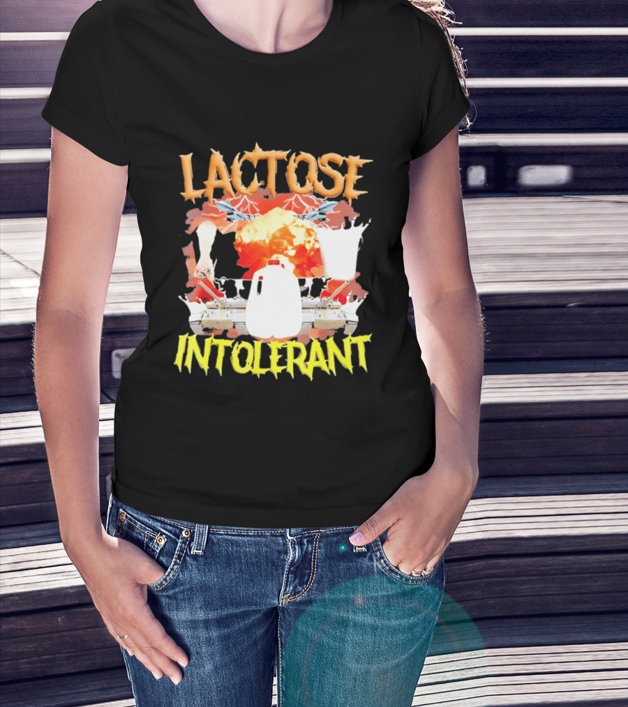 Lactose Intolerant Explosive Milk Jug Meme T-Shirt