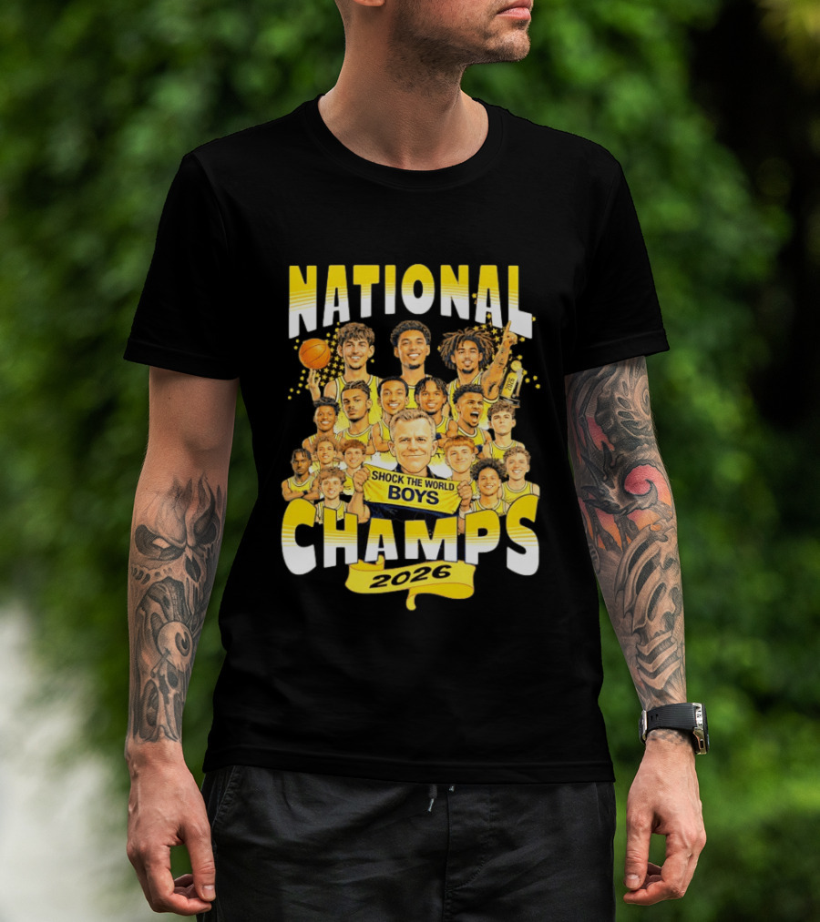 Michigan Wolverines National Champs 2026 Shock The World Boys T-Shirt