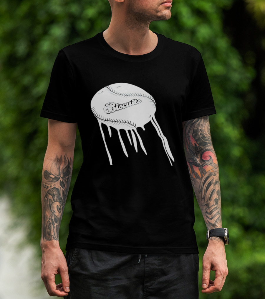 Montgomery Biscuits Baseball Dripping Melted Effect T-Shirt