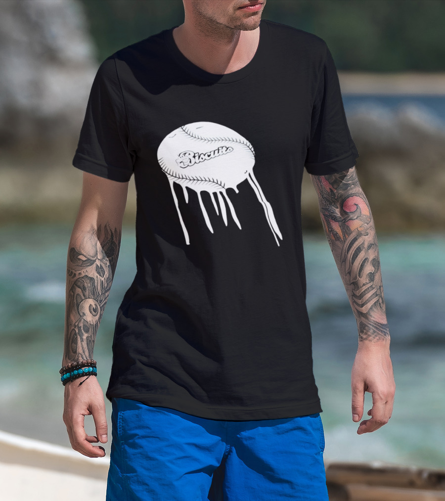 Montgomery Biscuits Baseball Dripping Melted Effect T-Shirt