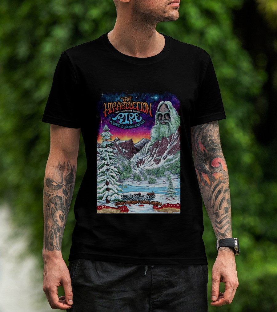 The Hipabduction February 6 2027 Mission Ballroom Denver CO Pipe K Bong Johnny Cosmic T-Shirt