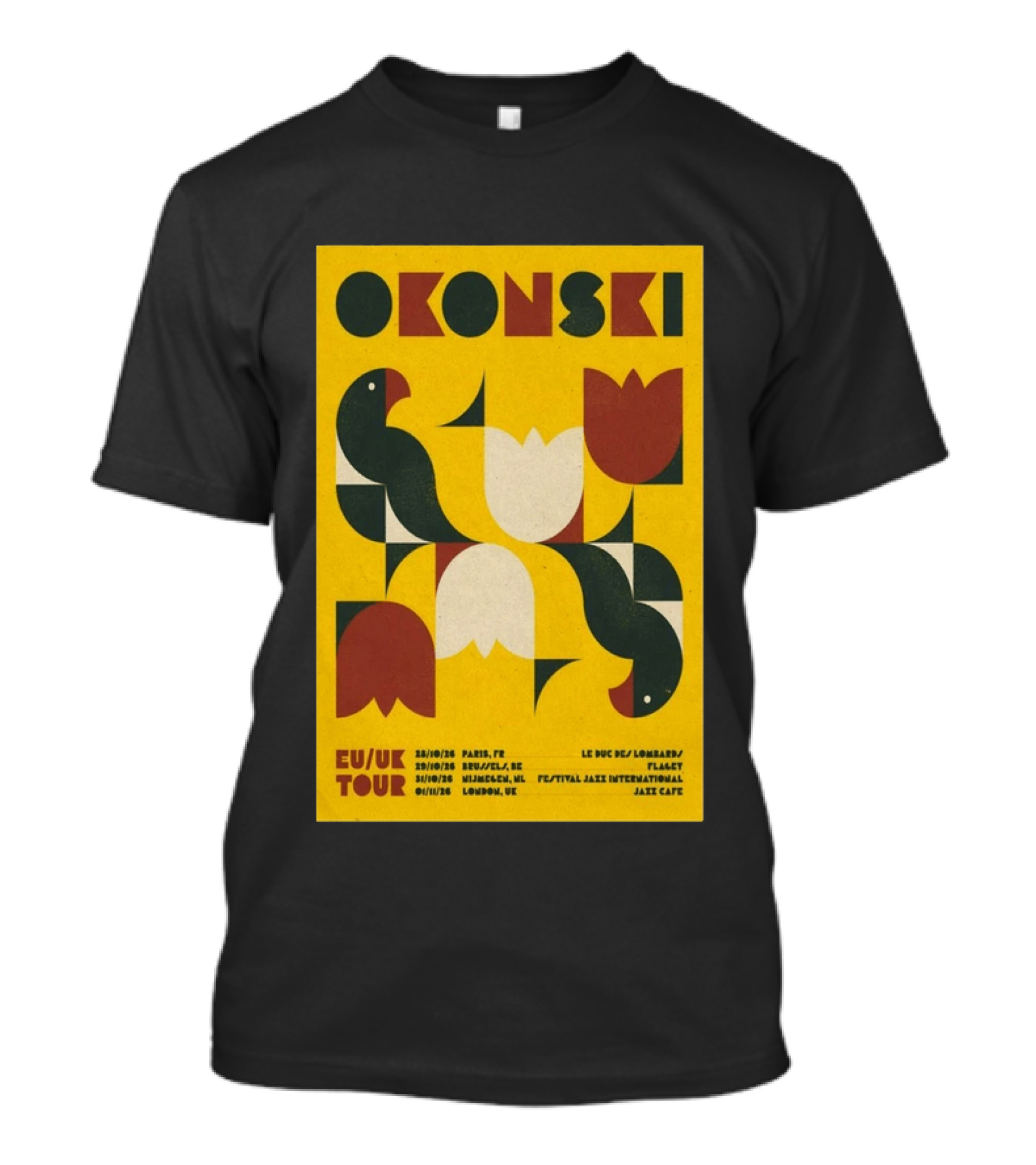 Okonski EU UK Tour 2026 Paris Brussels Nijmegen London Jazz Shows T-Shirt
