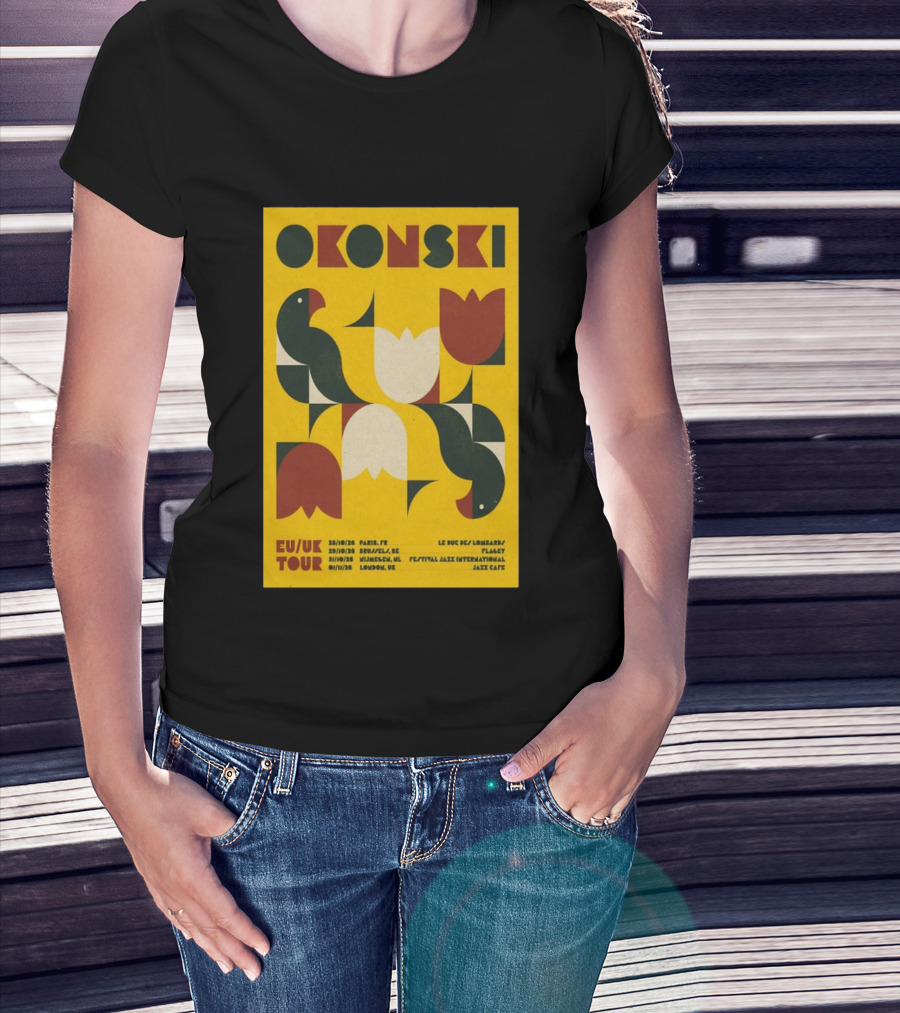 Okonski EU UK Tour 2026 Paris Brussels Nijmegen London Jazz Shows T-Shirt