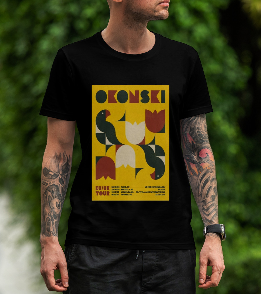 Okonski EU UK Tour 2026 Paris Brussels Nijmegen London Jazz Shows T-Shirt
