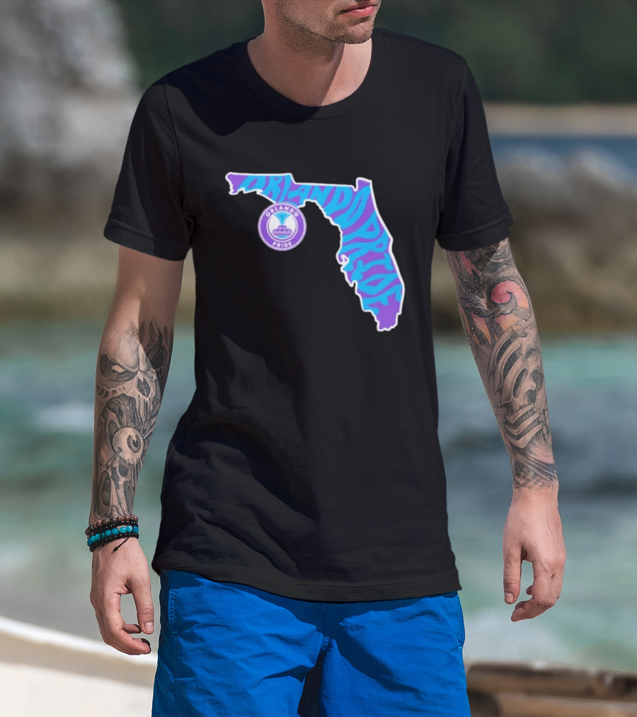 Orlando Pride Groovy State Of Florida Map Team T-Shirt