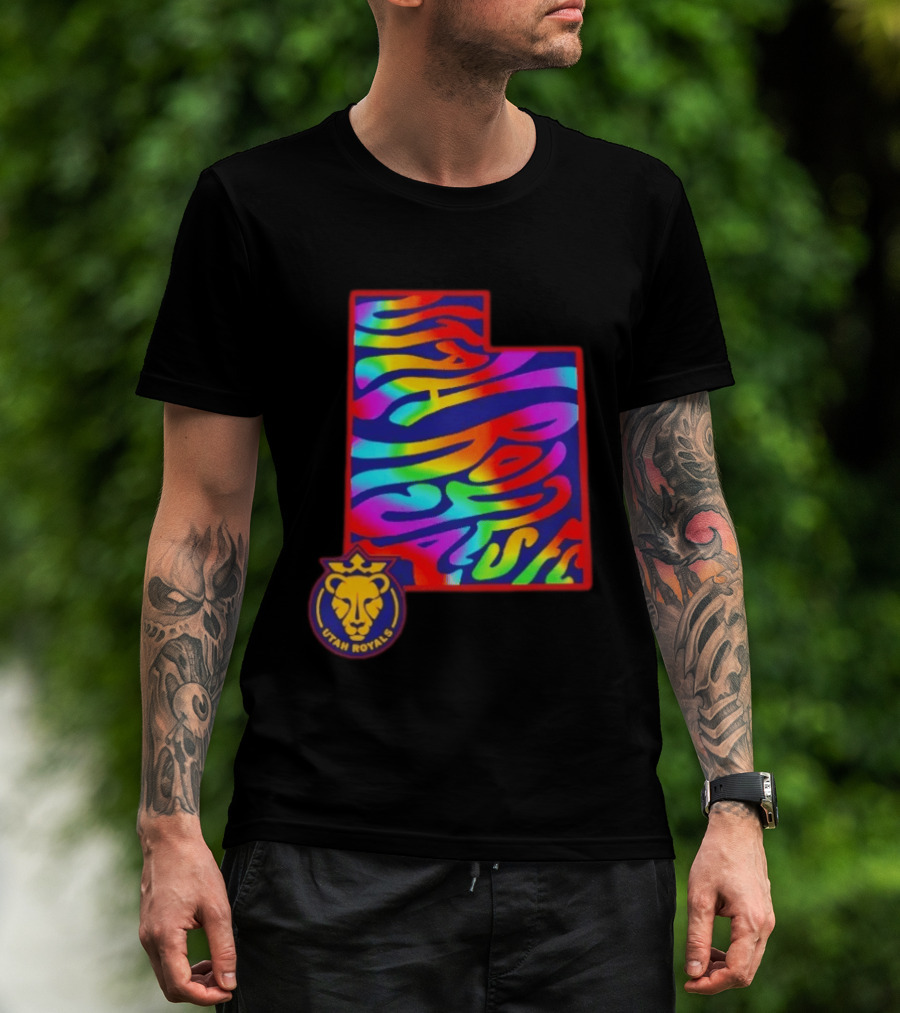 Utah Royals FC Pride Groovy Rainbow State T-Shirt