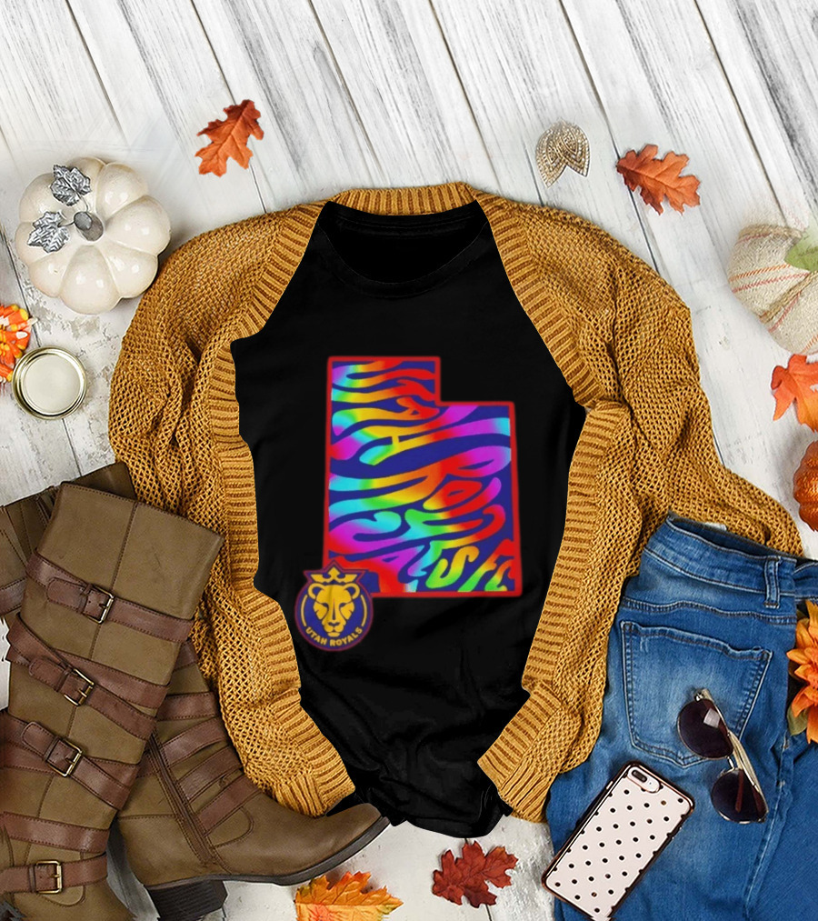 Utah Royals FC Pride Groovy Rainbow State T-Shirt