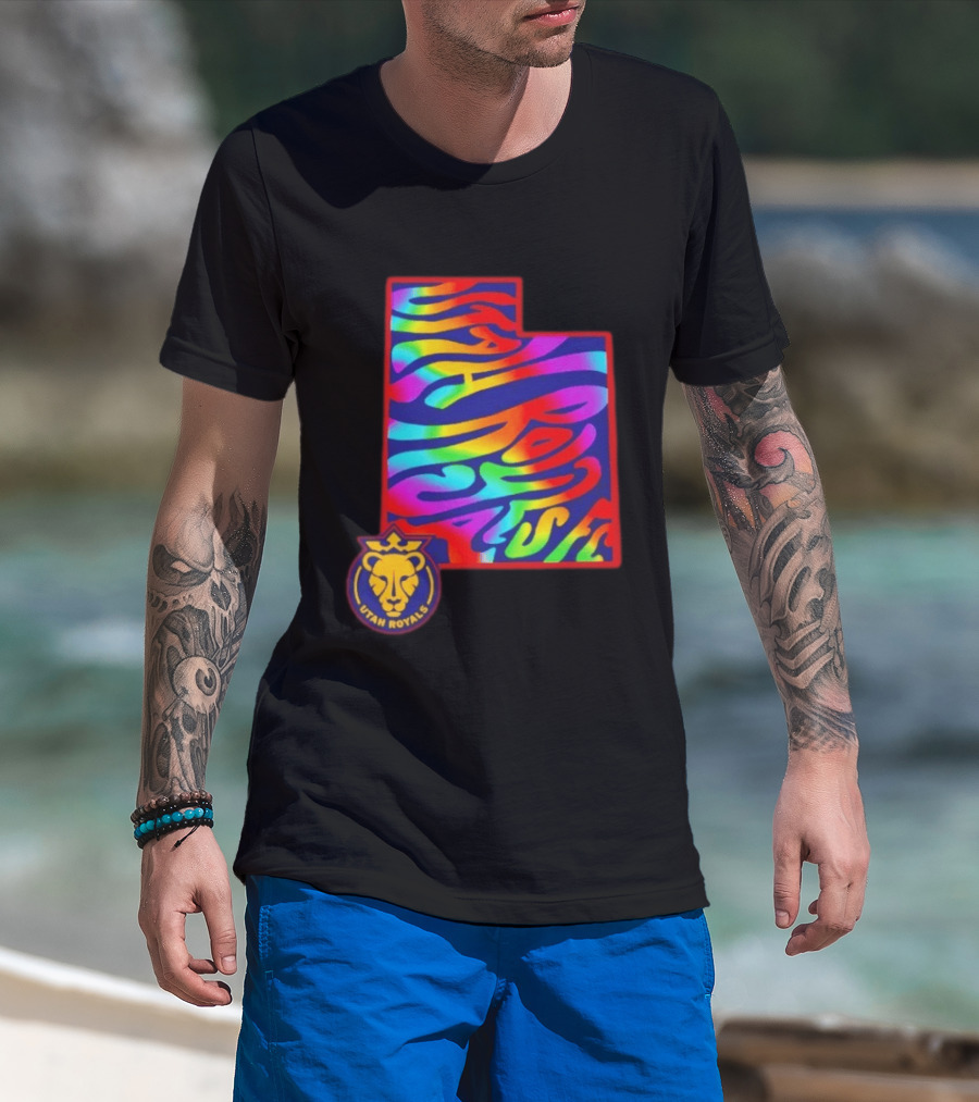 Utah Royals FC Pride Groovy Rainbow State T-Shirt