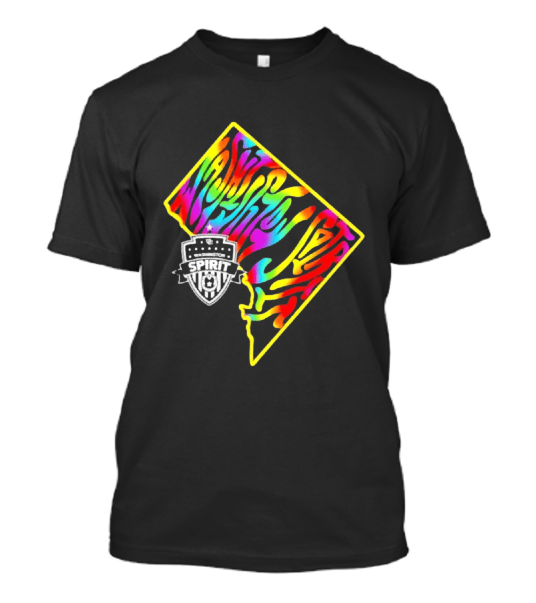 Washington Spirit Groovy Pride Rainbow State Map T-Shirt